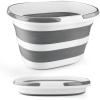 image:image28L Large Collapsible Mop Bucket with Handle for Cleaning Silicone Portable Pet Bathtub for Puppy Small Dogs Cats Foldable Laundry Basket Hamper Clothes Storage Bin Space Saving Design for RV HomeGray