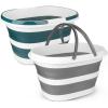 image:image28L Large Collapsible Mop Bucket with Handle for Cleaning Silicone Portable Pet Bathtub for Puppy Small Dogs Cats Foldable Laundry Basket Hamper Clothes Storage Bin Space Saving Design for RV HomeGraygreen