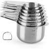 image:imageStainless Steel Measuring Cups Set of 7 Stackable Measure Cups Kitchen Gadgets for Cooking Baking Supplies Tools Nesting Metal Cup Spoons Easy to Read Markings for Dry amp Liquid Measurements BakerSilver