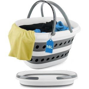 image:image35L Laundry Basket Collapsible Large Plastic Laundry Baskets with Wheels Space Saving Popup Laundry Hampers for Clothes Storage Organizer Folding Plastic Bin for Household RV Room Organization16L