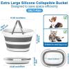 image:image10L Collapsible Bucket with Handle Foldable Ice Bucket Car Wash Buckets for Cleaning Portable Wash Basin for Fishing Gardening Window Washing Mopping Household Use Cleaning SuppliesGray