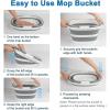 image:image10L Collapsible Bucket with Handle Foldable Ice Bucket Car Wash Buckets for Cleaning Portable Wash Basin for Fishing Gardening Window Washing Mopping Household Use Cleaning SuppliesGray