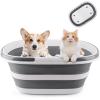 image:image10L Collapsible Bucket with Handle Foldable Ice Bucket Car Wash Buckets for Cleaning Portable Wash Basin for Fishing Gardening Window Washing Mopping Household Use Cleaning SuppliesGray
