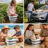 image:image10L Collapsible Bucket with Handle Foldable Ice Bucket Car Wash Buckets for Cleaning Portable Wash Basin for Fishing Gardening Window Washing Mopping Household Use Cleaning SuppliesGray