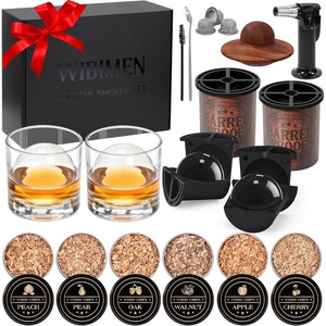 image:imageWhiskey Smoker Kit with Torch Old Fashioned Smoker Kit for Bourbon amp Whiskey  Drink Smoker Set with Wood Chips Gift for Men Dad HusbandFather 1Smoker Kit amp Ice Ball Molds amp GlassesWood Grain