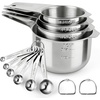 image:imageStainless Steel Measuring Cups and Spoons Set of 10 Nesting Measuring Cup Set  4 Cups 6 Spoons Stackable Measure Cup Spoon Set for Dry amp LiquidDishwasher Safe Kitchen Tools Cooking Baking Supplies10