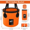 image:imageCar Wash Bucket 32 Gallon Collapsible Bucket for Cleaning Fishing Bucket with Handle for Car Washing Traveling Beach Portable Wash Basin for Cleaning Supplies RV Essentials and Outdoor CampingOrange
