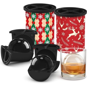 image:imageClear Ice Cube Maker  25 Round Ball  Stainless Steel Clear Ice Cube Molds  Sphere Mold amp Christmas Gift for Cocktails Drinks amp Bourbon Whiskey Gifts for Men Women Dad2 PacksBundle B2 Pack